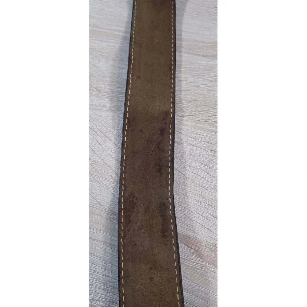Vintage Leather Belt Eagle Buckle Brown Distressed Western Wide